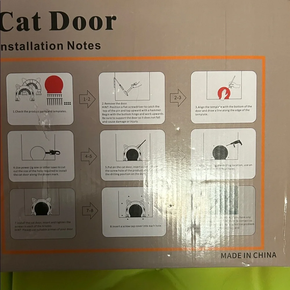Cat Door no bristles - white